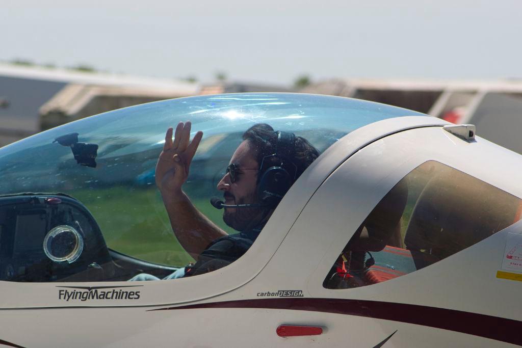 Pilot bei der Arbeit